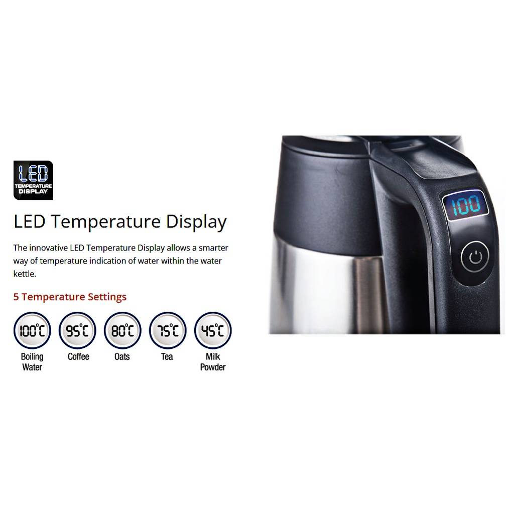 JOVEN Cordless Thermo Electric Kettle JK1704TS (1 Year Warranty)