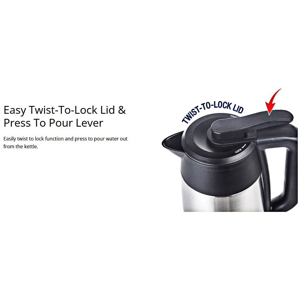 JOVEN Cordless Thermo Electric Kettle JK1704TS (1 Year Warranty)