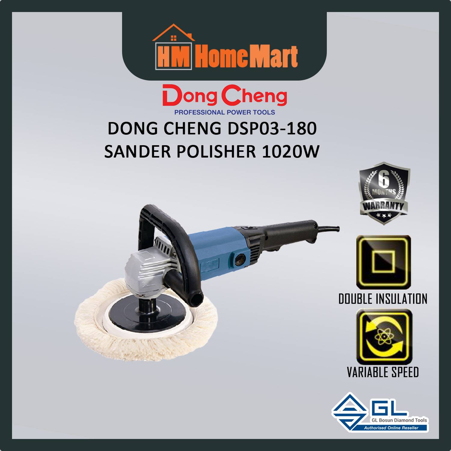 DONG CHENG Sander Polisher 1020W DSP03180 (6 Months Warranty)