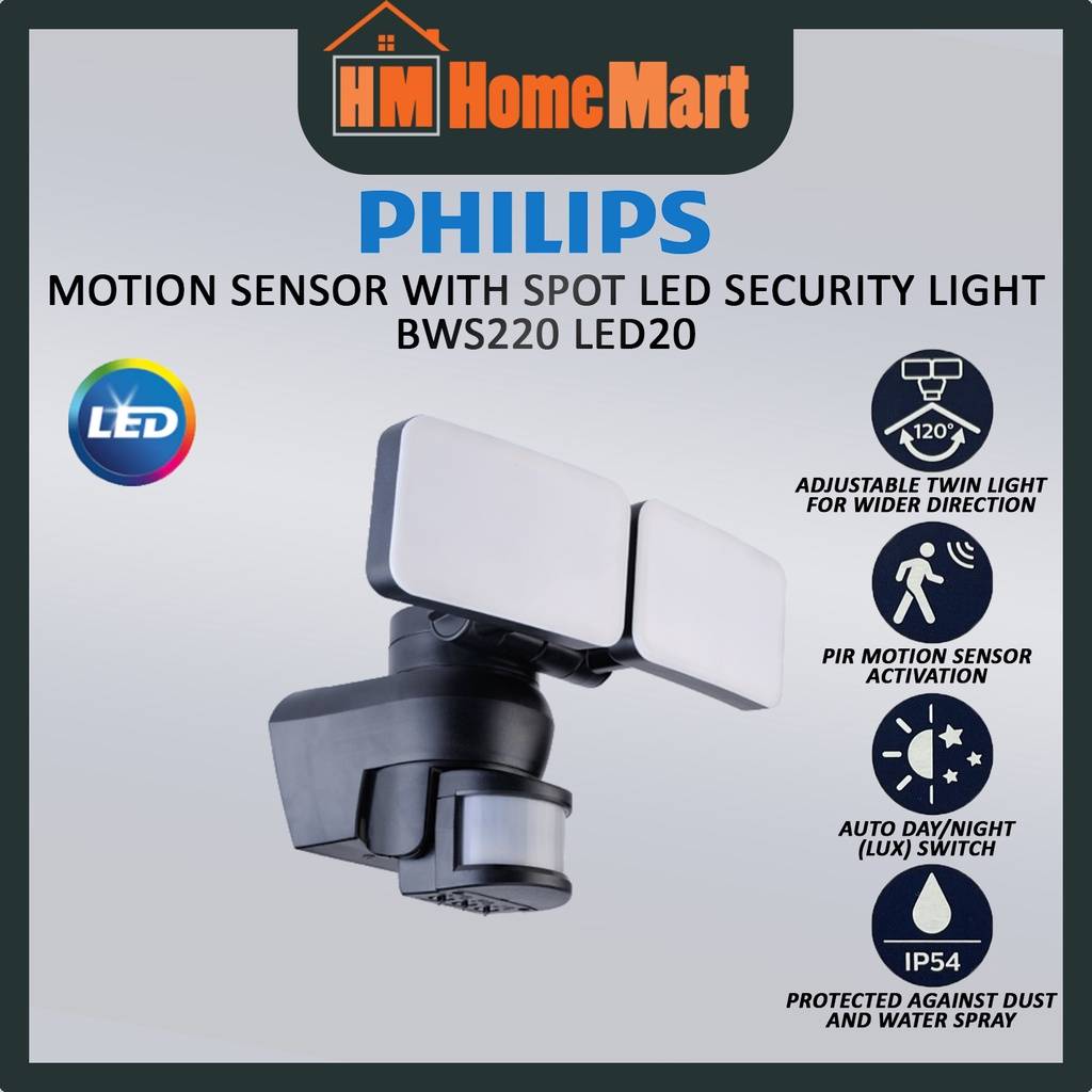 PHILIPS Motion Sensor With Spot Led Security Light BWS220 (6500K) (1