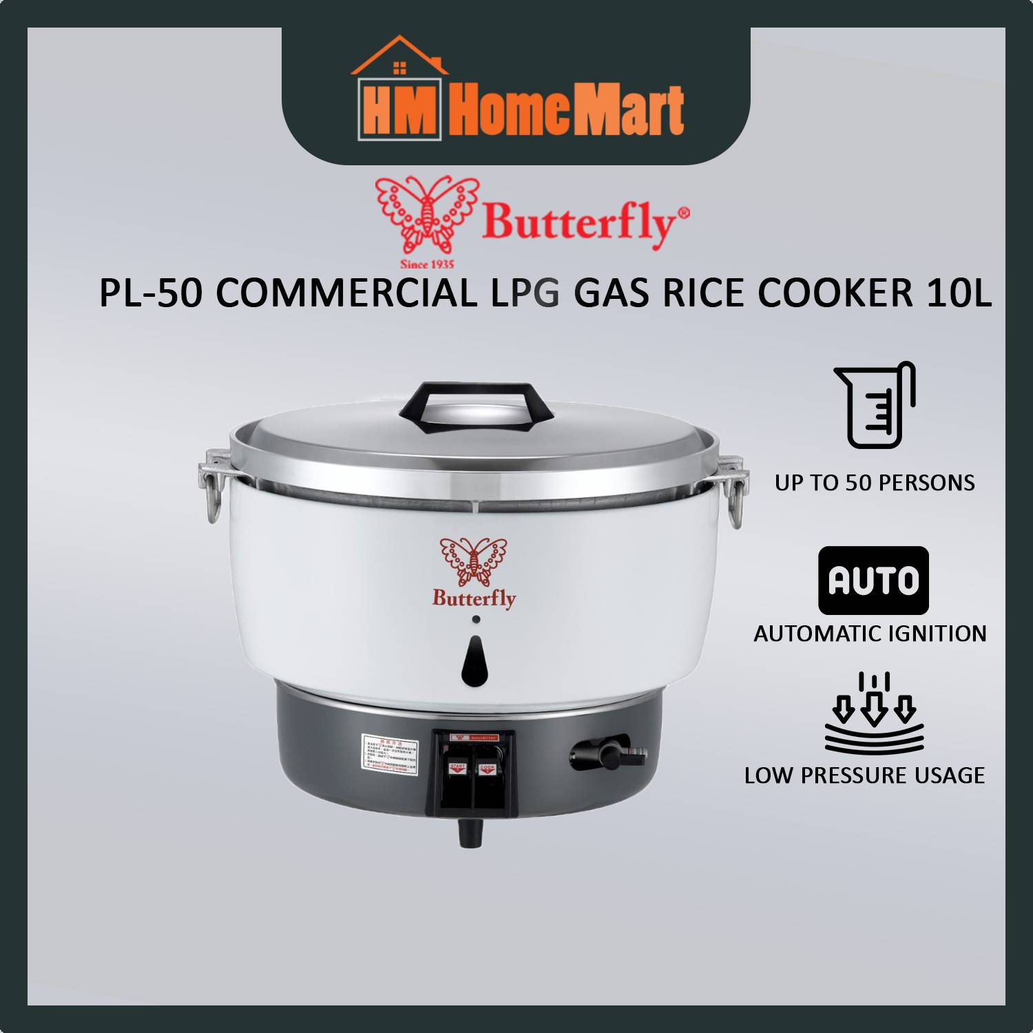 BUTTERFLY PL50/PL70 COMMERCIAL GAS COOKER (1 Year Warranty)