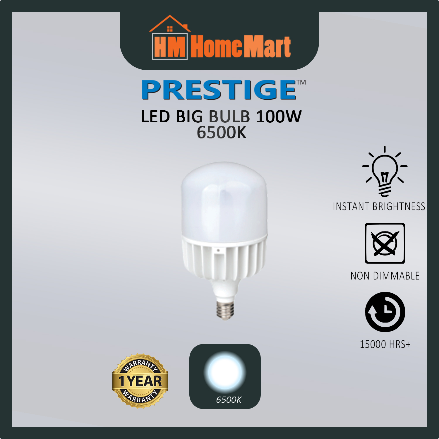 PRESTIGE LED Big Bulb 100W (6500K) (SIRIM) (1 Year Warranty)